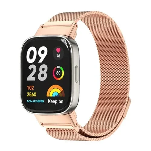 Banda de Reloj para Redmi Watch 3 Mijobs Milan Metal Magnético (Oro Rosa)