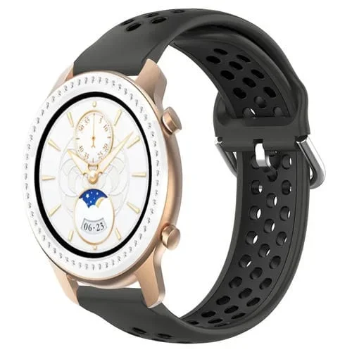 Banda de Reloj Silicona Deportiva Amazfit GTR 42mm 20mm Transpirable Perforada (Negro)