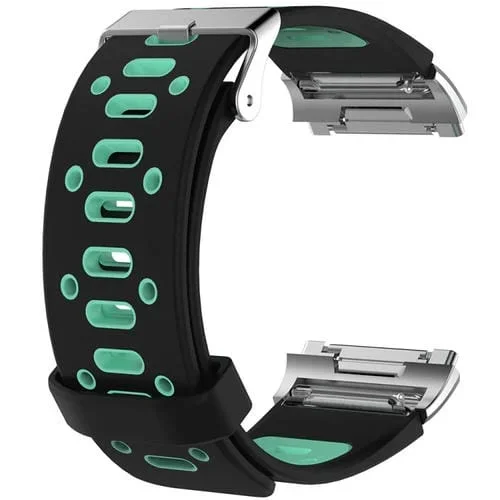 Banda de Reloj Silicona Dos Tonos Fitbit Ionic con Hebilla y Conector (Negro + Verde)