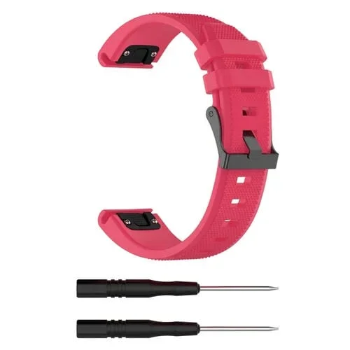 Banda de Reloj Silicona Garmin Fenix5 22mm (Rosa Roja)