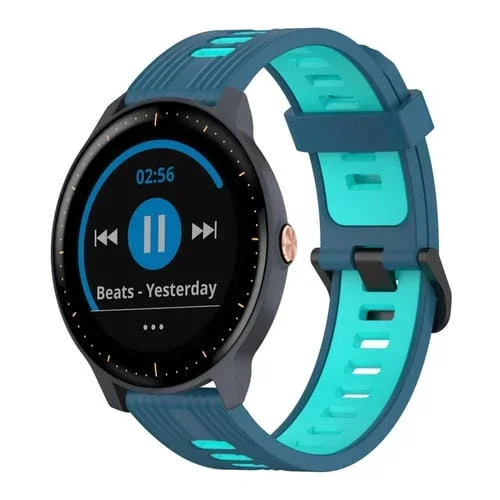 Banda de Reloj silicona para Garmin Vivoactive 3 Música 20mm patrón vertical (Azul+Pato de Agua)