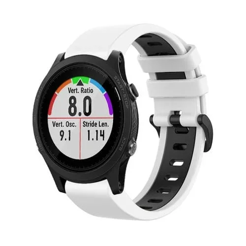 Banda Deportiva Silicona 22mm para Garmin Forerunner 935 (Blanco+Negro)