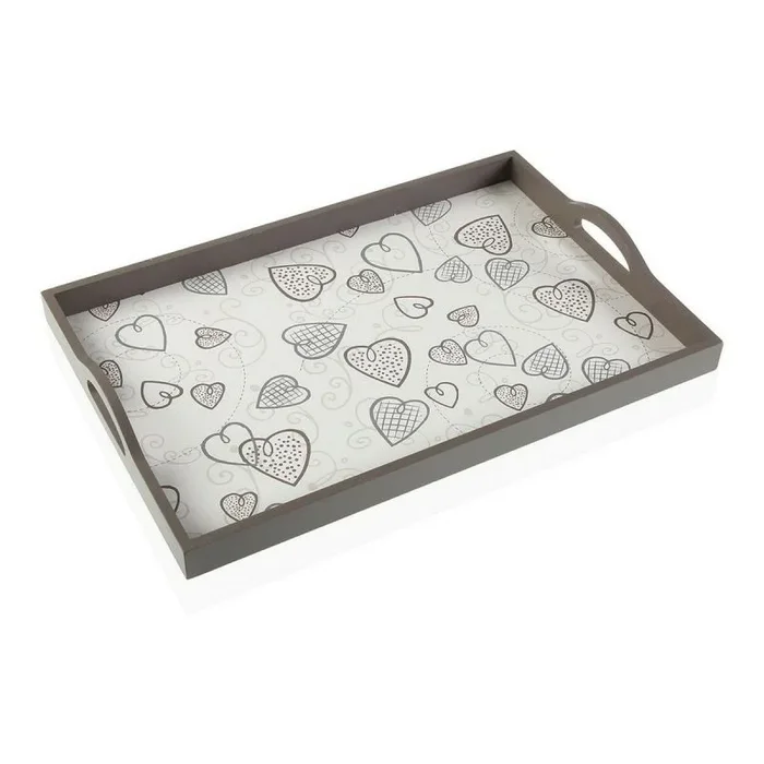 Bandeja cozy corazones madera mdf (30 x 5 x 45 cm)
