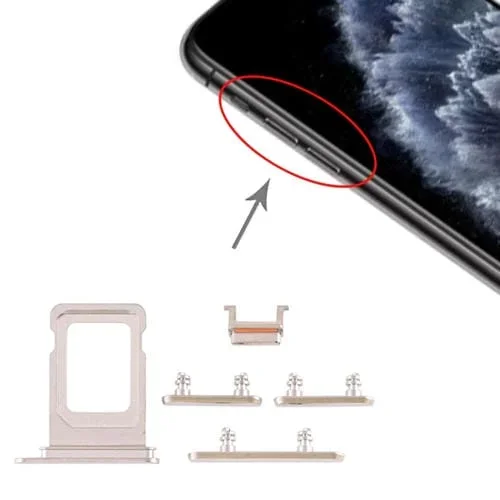 Bandeja Tarjeta SIM + Tecla Lateral Apple iPhone 11 Pro / 11 Pro Max (Blanco)