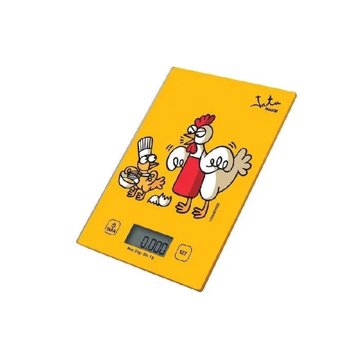 Báscula de cocina electrónica jata hogar kukuxumusu 731k/ hasta 5kg/ amarillo