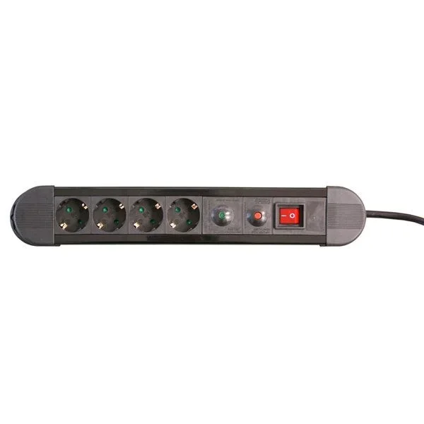 Base 4 tomas con protector de sobrecargas Negra Electro DH 36.255 8430552085385