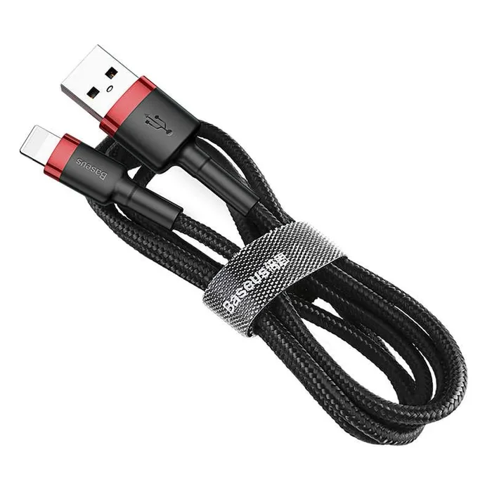 Baseus Cafule Cable – USB to Lightning Cable, 2.4 A, 1 m (Red/Black)