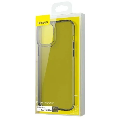 Baseus iphone 13 pro max case simple series transparent black ( (araj000501)