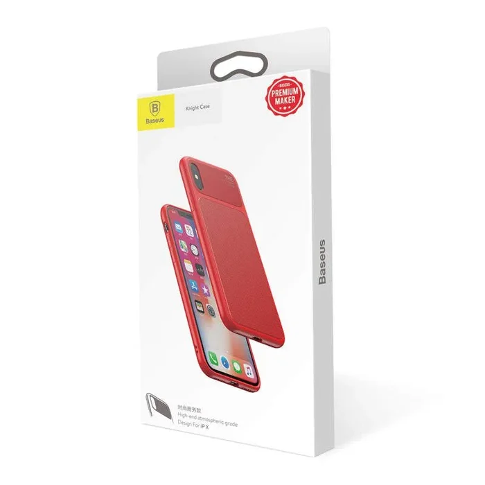 Baseus WIAPIPHX-JU09 – Carcasa para iPhone X, Color Rojo