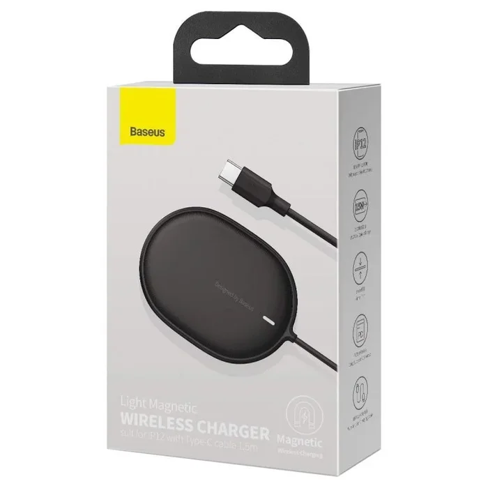 Baseus WXQJ-01 cargador de dispositivo móvil Teléfono móvil Negro USB Cargador inalámbrico Interior