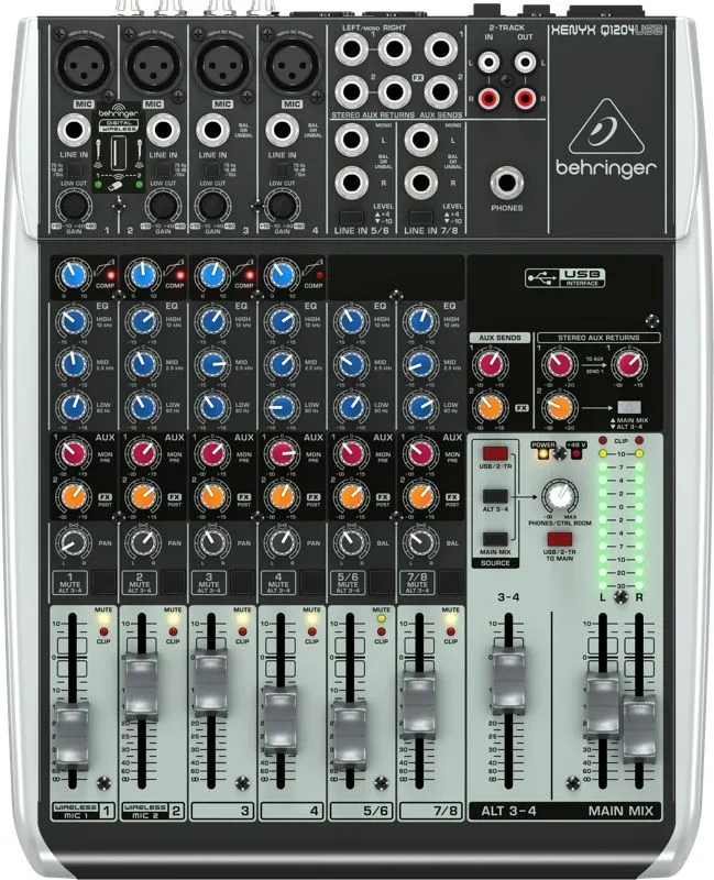 Behringer Q1204USB mezclador DJ 12 canales