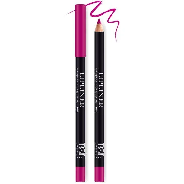 Bel London Waterproof Contour Lip Liner 104 Pink, Lápiz Delineador de Labios Resistente al Agua con Aceite Vegetal Hidrogenado, 0.78g