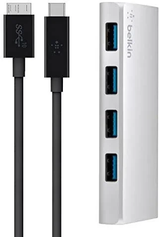 Belkin F4U088VF hub de interfaz USB 3.2 Gen 1 (3.1 Gen 1) Micro-B 5000 Mbit/s Plata