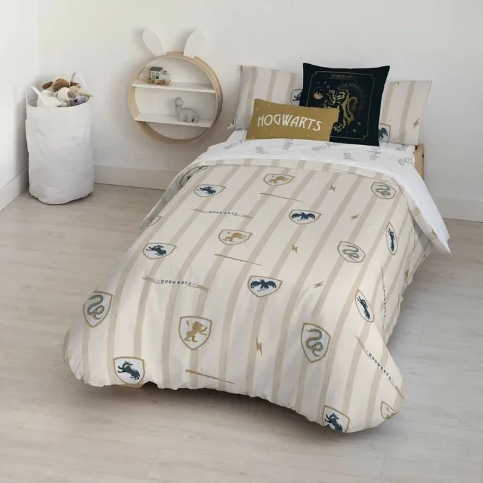 BELUM | Funda nórdica con Botones 100% algodón Modelo Hogwarts Classic Cama de 90 (155×220 cm.); Funda nórdica Ligera y Confortable; Funda nórdica licencias Oficiales