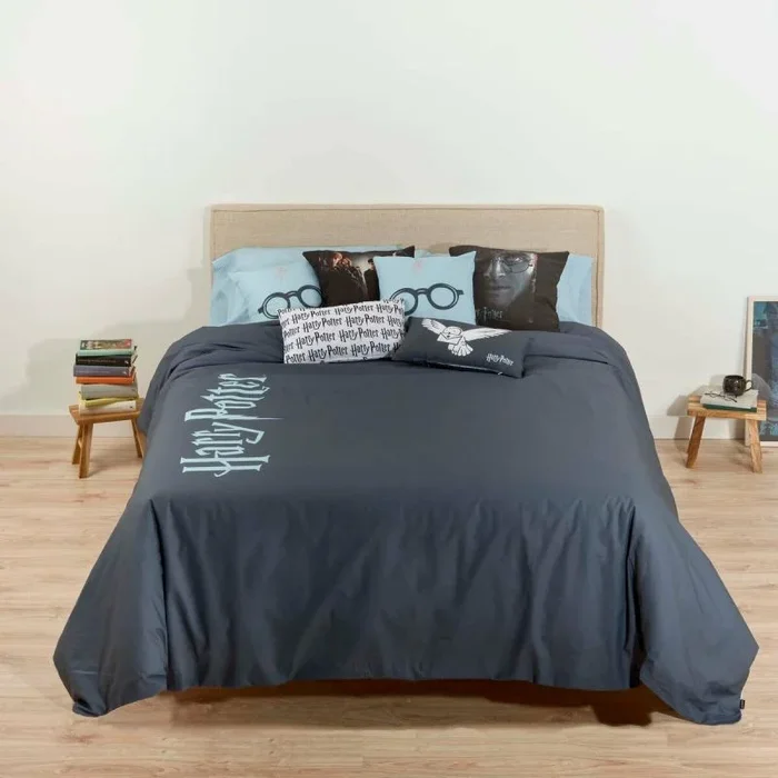 BELUM | Funda nórdica con Botones 100% algodón Modelo Hpotter Deep Blue Cama de 150/160 (240×240 cm.); Funda nórdica Ligera y Confortable; Funda nórdica licencias Oficiales