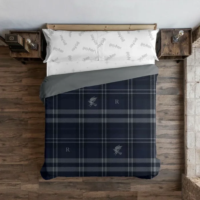 BELUM | Funda nórdica Harry Potter, Funda nórdica con Botones 100% algodón Modelo Ravenclaw Cuadro para Cama de 180 (260×240 cm)