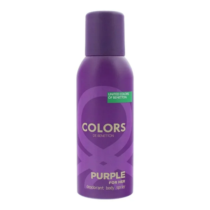 Benetton, colors purple, long-lasting, floral, deodorant spray, for women, 150 ml