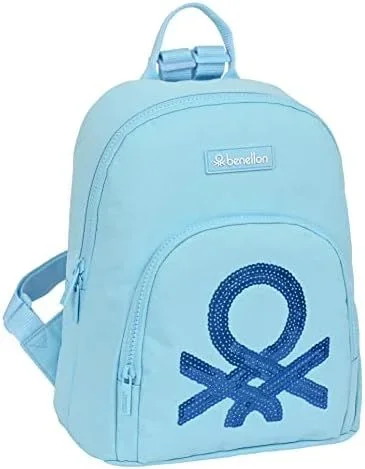 BENETTON Pop – Mini Mochila para Uso Diario, Ideal para Niños de Diferentes Edades, Cómoda y Versátil, Calidad y Resistencia, 25x13x30 cm, Color Gris