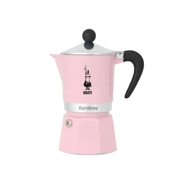 Bialetti Rainbow Cafetera, 3 Tazas, Rosa