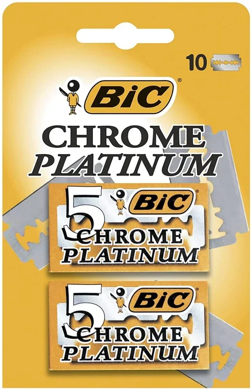 Bic chrome platinum pack de 2 cajas de 5 hojas de afeitar doble filo