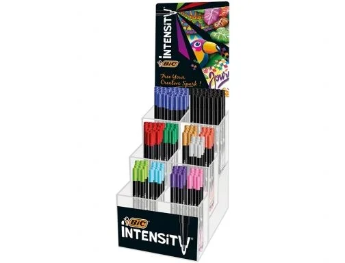 Bic intensity fine expositor de 192 rotuladores – punta fina de 0.8mm – trazo de 0.4mm – colores surtidos