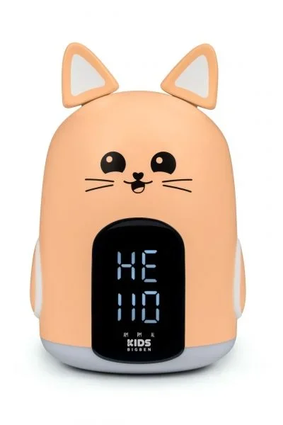 Bigben kids despertador luz nocturna tactil – alarma programable con 3 sonidos – intensidad de luz ajustable – pantalla con hora – color naranja