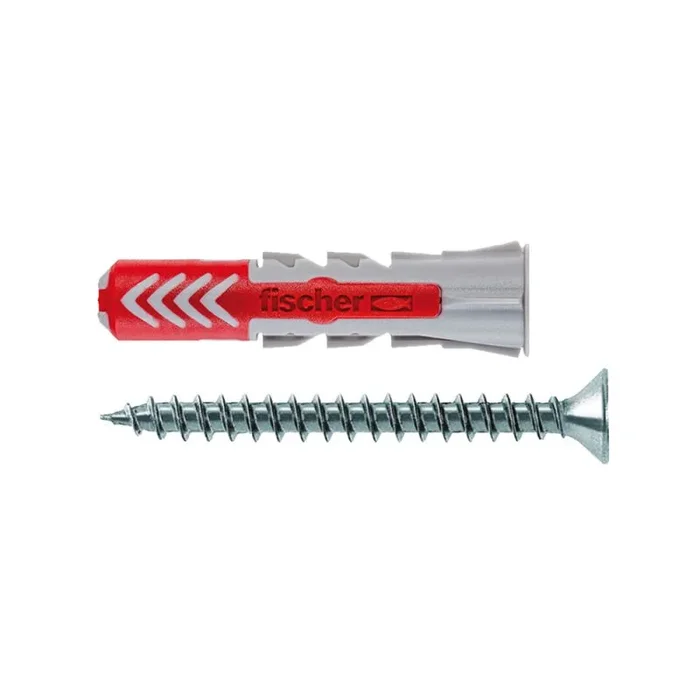 BigBox de 200 Tacos Universales fischer DuoPower S 8×40 con Tornillo | Expansión Inteligente en Paredes de Hormigón, Ladrillo y Placa de Yeso | Para TV, Muebles, Lavabos y Estanterías