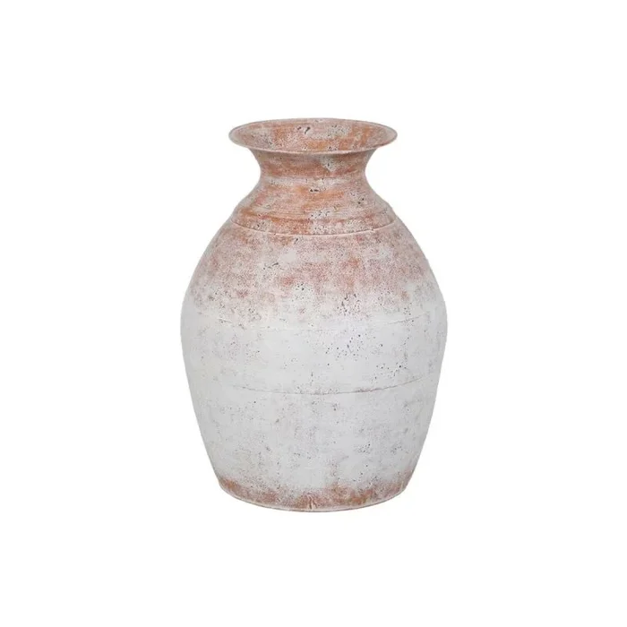 BigBuy Home Jarrón Blanco Hierro 27,5 x 27,5 x 36,5 cm