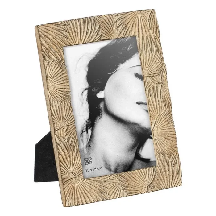 BigBuy Home Marco de Fotos Beige Poliresina 14,7 x 2 x 19,5 cm