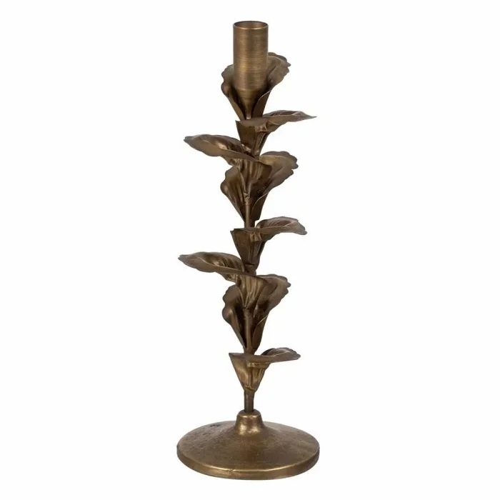 BigBuy Home Portavelas Dorado Hierro 9,5 x 9,5 x 30 cm