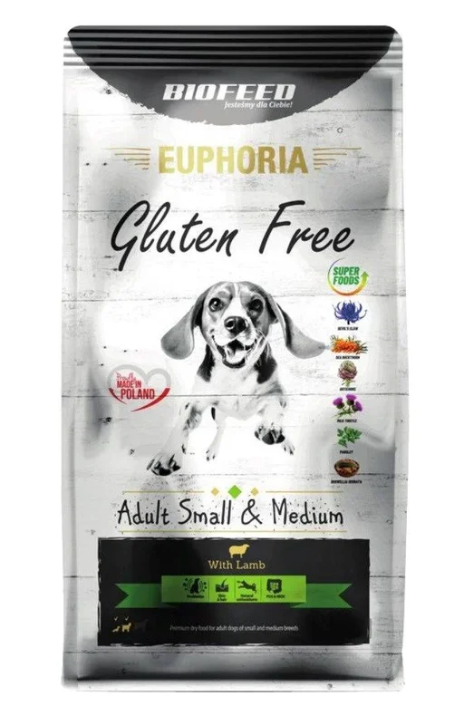 Biofeed euphoria gluten free adult small & medium lamb – alimento seco para perros – 12kg