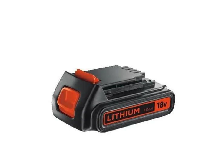 BLACK+DECKER Batería de Litio 18V 2,0Ah Tipo Carril, Ligera, compacta y Potente, Compatible con Herramientas de Bricolaje, jardín y Limpieza, batería de Larga duración, BL2018-XJ