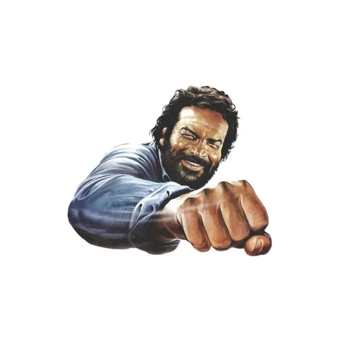 Blechwaren Fabrik Braunschweig GmbH Bud Spencer y Terence Hill – Bud Spencer con puño – Cartel de chapa de acero – 45 x 45 cm BUDC02