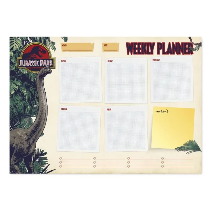 Bloc planificador semanal a4 jurassic park