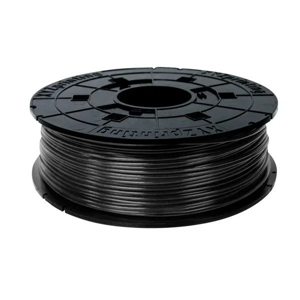 Bobina filamento pla color black 600gr con chip para rellefar cartuchos de impresoras xyz davinci, 1.0 pro