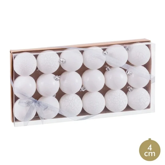 Bolas de Navidad Blanco Plástico Ø 5 cm (18 Unidades) – Marca: BigBuy Home – EAN: 8445147423831