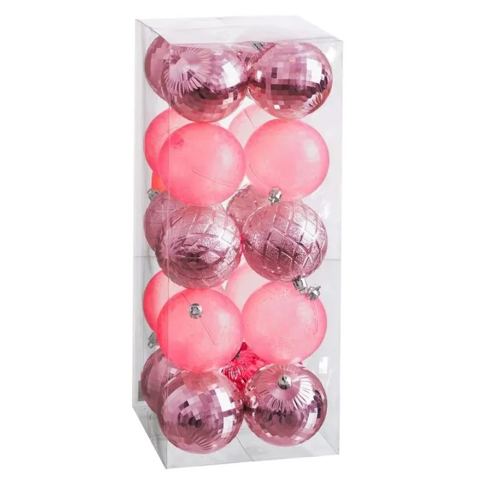 Bolas de navidad rojo 8 x 8 x 8 cm (20 unidades)