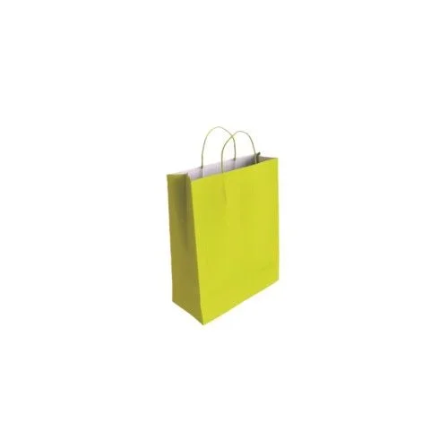 Bolsa papel con asas celulosa pistacho xs 18x8x24 cm bismark 329820