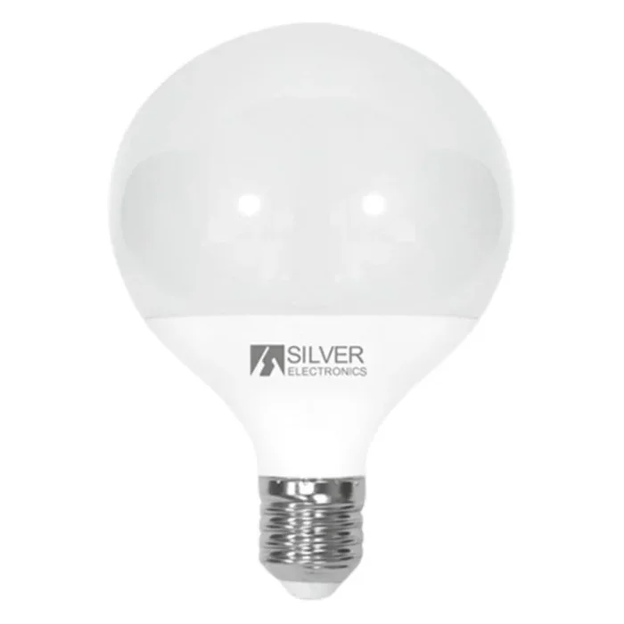Bombilla led decorativa silver electronics globo 12w=90w – e27 – 3000k – 1155 lm – luz calida – a+