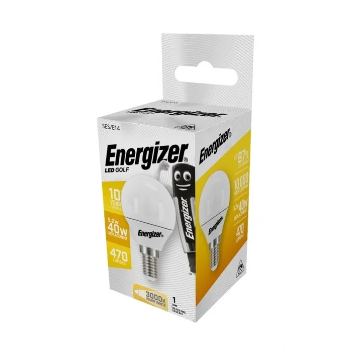 Bombilla led energizer g45 esferica 5.2w 470lm e14 2700k