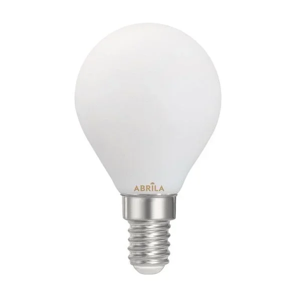 Bombilla LED esférica opal de filamento «Abrila» E14 (6W 6000K 540lm) Ø4,5×7,8cm