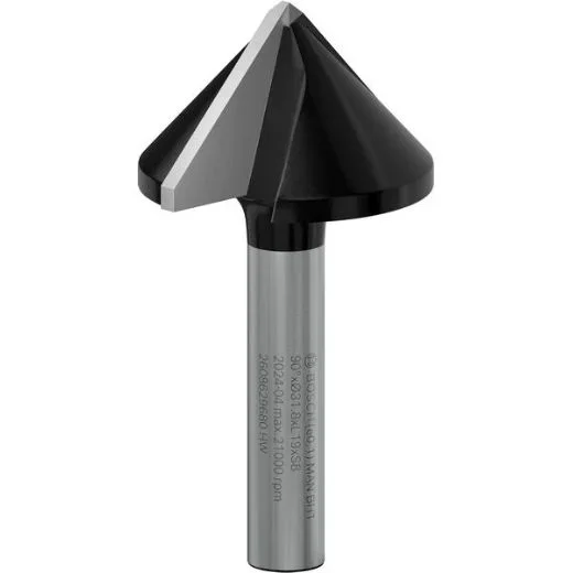 Bosch 1x Broca fresadora PRO para ranuras en V (para Madera blanda, Madera dura, Ø 31,8 mm, Professional Accesorios Fresadora portátil, Fresadora para recorte)