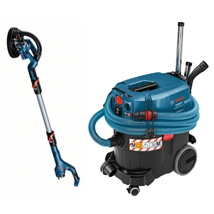 Bosch GTR 55-225 – Juego de lijadora para paneles de yeso (incluye aspiradora de gas 35 M, 550 W, 1380 W), color azul