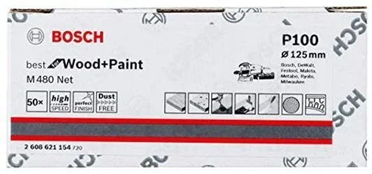 Bosch Professional Juego de 5 hojas de lijado M480 Ideal para madera y pintura (Ø 150 mm, grano P80, accesorios para lijadora de órbita aleatoria)