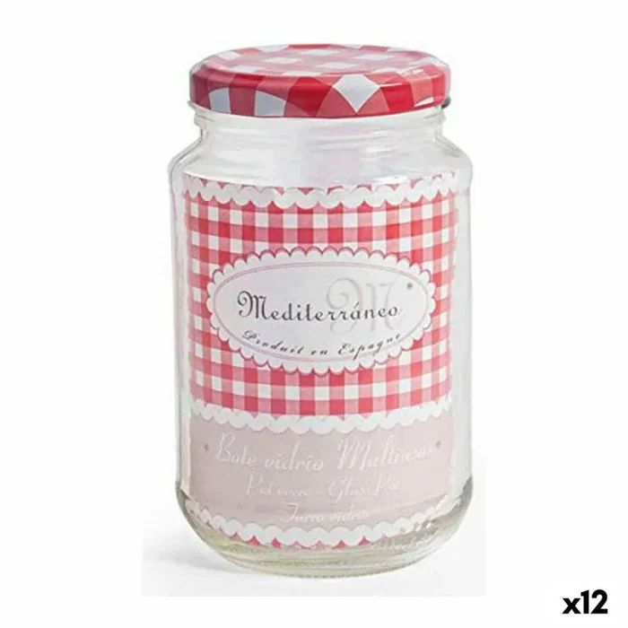 Bote de cristal mediterraneo a-370 multiusos vidrio 370 ml 7,2 x 12 cm (12 unidades)
