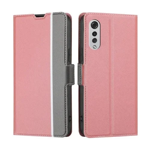 Botón de Textura de Cuero para LG Velvet Caja de Cuero (Rosa)