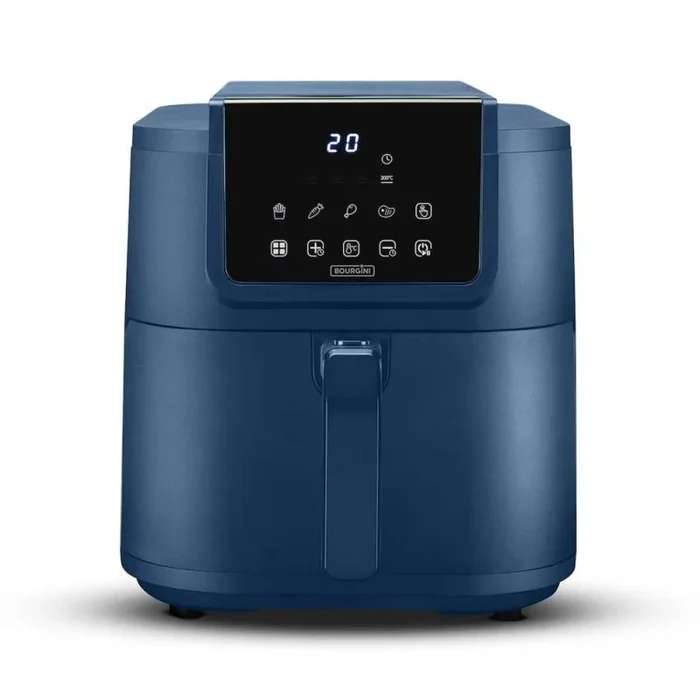 BOURGINI Freidora de Aire con Revestimiento Cerámico Pro, Libre de Químicos (PFAS, C6, PFHxA, PTFE, PFOA y BPA), 8 Litros, Formato Slim 35% más compacto, 1750W, ideal para un hogar sin tóxicos.