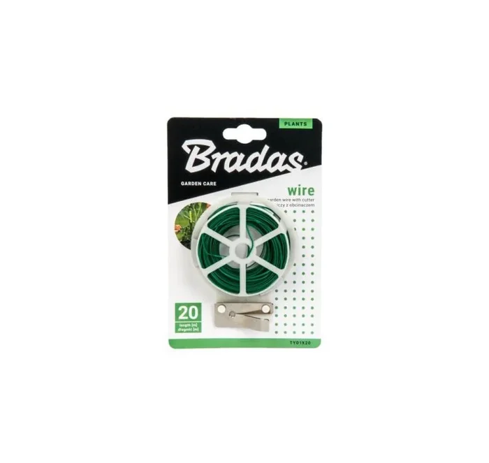 Bradas TYD1X20, alambre plastificado con abrazadera para plantas, ideal para brindar estabilidad y soporte con gran resistencia y durabilidad.