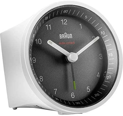 Braun BC07WB-DCF Reloj despertador analógico Negro, Blanco