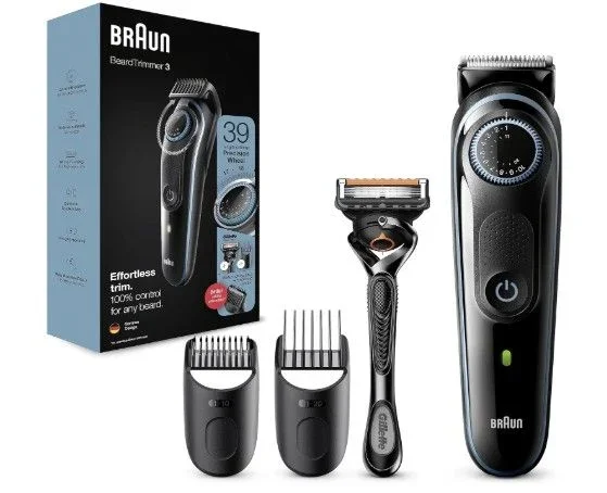 Braun Bt3240 Beard Trimmer 3 + Hair Clipper With Gillette Fusion5 Proglide